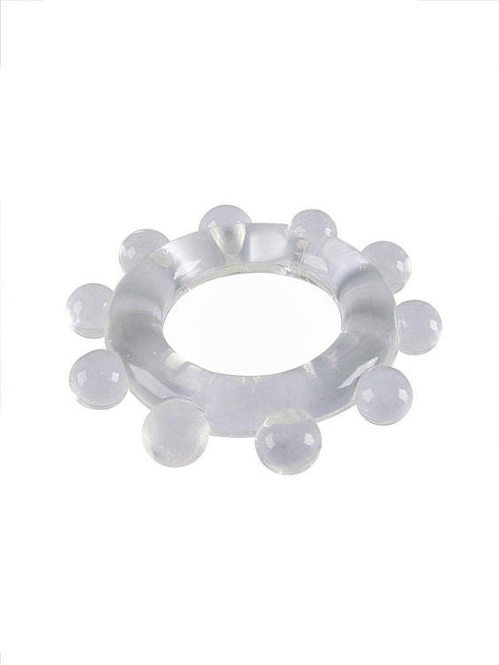 Прозрачное эрекционное кольцо со стимулирующими шариками