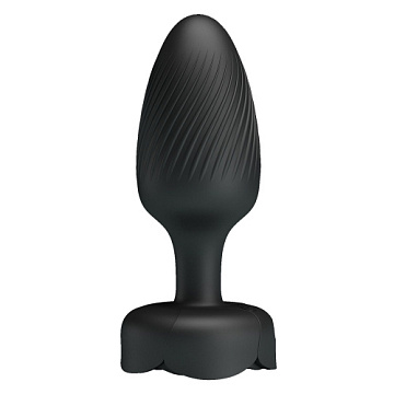 Черная анальная вибропробка с подсветкой Osborn - 9,8 см.