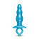 Голубая анальная пробка-елочка из силикона Bounce Plug - 14,3 см.