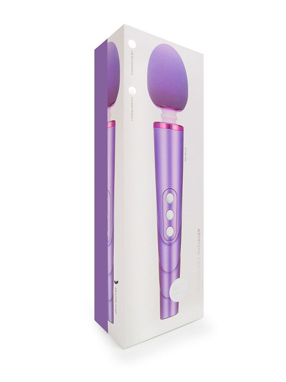Сиреневый жезловый вибромассажер с головкой на гибкой шее - 25,5 см.