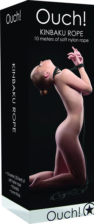 Черная веревка для бандажа Kinbaku - 10 м.