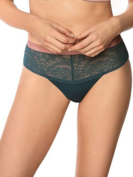 Трусики-бразилиана из вискозного и кружевного полотен Zoya