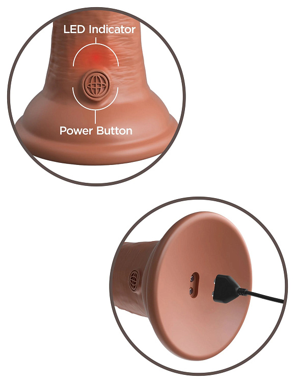 Карамельный вибратор-реалистик 8  Vibrating Silicone Dual Density Cock - 22 см.