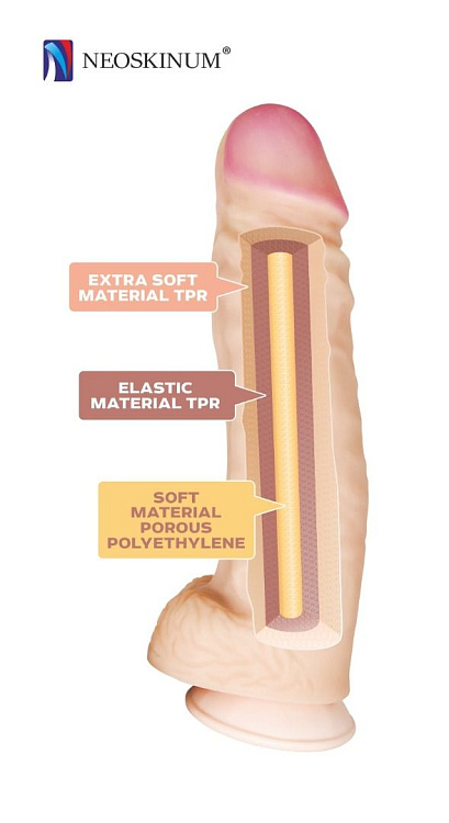 Гигантский фаллоимитатор в комплекте с трусиками - 26 см.