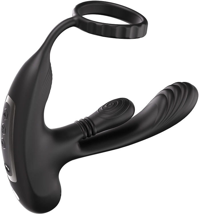 Черный инновационный масcажер простаты Hero с технологией массажа на 360 градусов