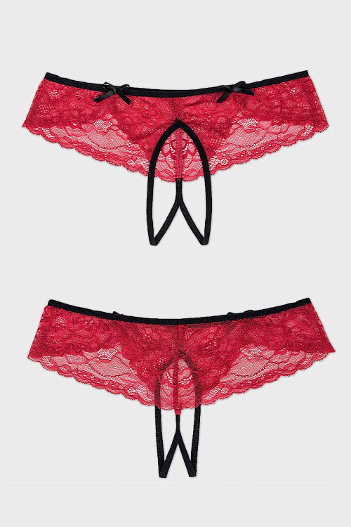 Кружевные эротические трусики с фигурными вырезами
