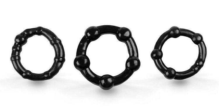 Набор из 3 эрекционных колец с бусинами