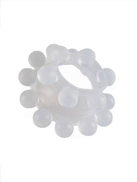 Эластичное эрекционное кольцо с двумя рядами шариков