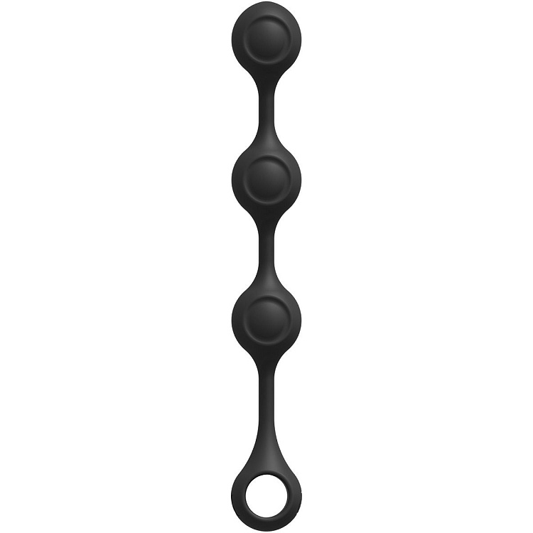 Черные утяжеленные анальные шарики Anal Essentials Weighted Silicone Anal Balls - 34,3 см.