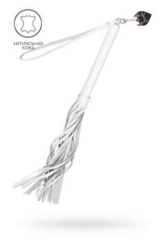 Белая кожаная плеть - 50 см.