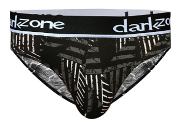 Черные трусы-брифы с замысловатым принтом