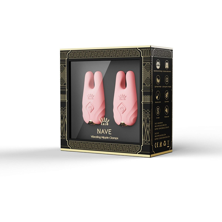 Розовые виброзажимы на соски Nave