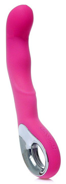 Розовый вибратор для массажа точки G - 20 см.