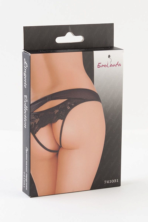 Эротические трусики со вставкой стрейч-сетки на поясе