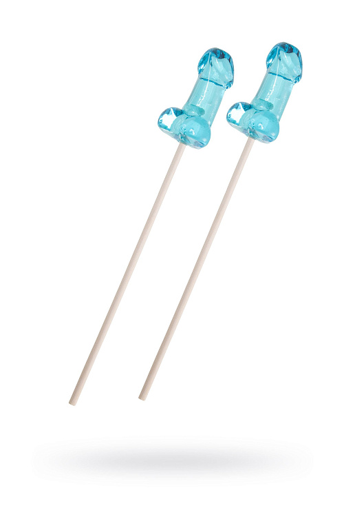 Набор из 2 мини-леденцов в форме члена со вкусом блю кюрасао