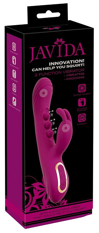 Лиловый вибратор-кролик 2 Function Vibrator Squirting - 22,5 см.