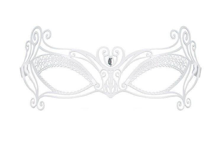 Белая металлическая маска на завязках